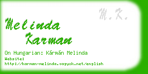 melinda karman business card
