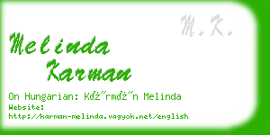 melinda karman business card